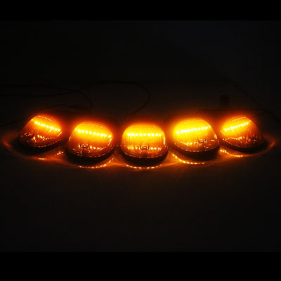 5pcs Cab Roof Clearance LED Lights For Chevy Dodge Ford GMC Trucks 12V