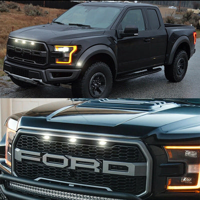 Grille Lamps White/Amber yellow LED For 2010-2014 and 2017-up Ford Raptor