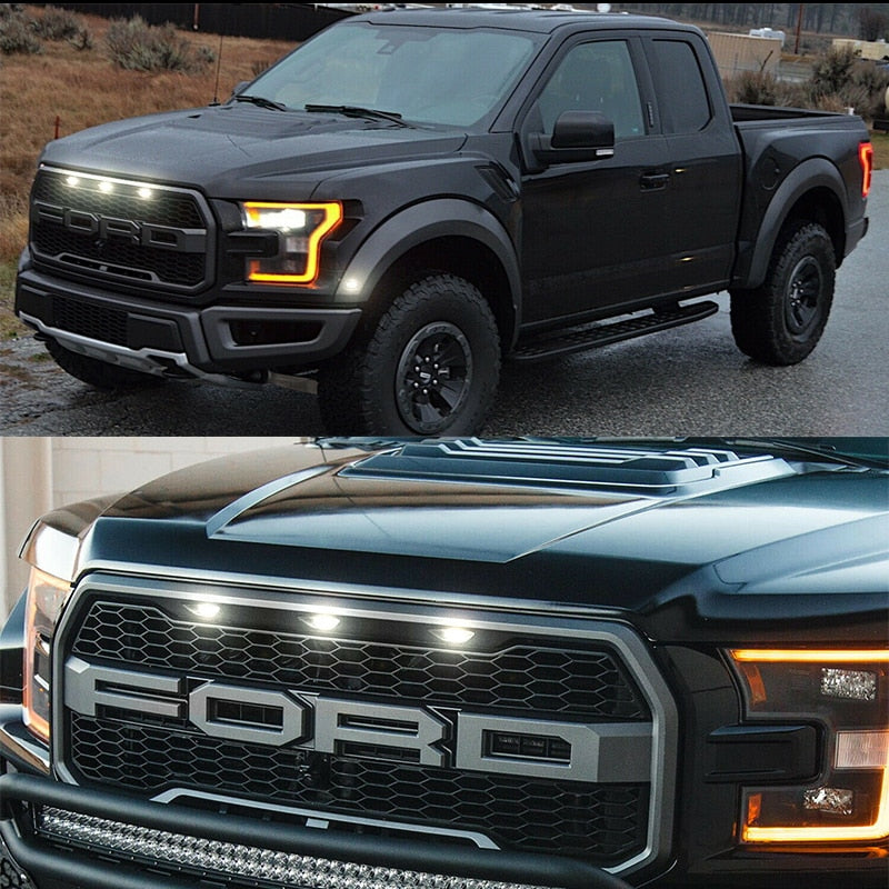 Grille Lamps White/Amber yellow LED For 2010-2014 and 2017-up Ford Raptor