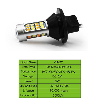 Can-BUS Switchback Car LED Turn Signal Light DRL Dual Mode 1 pair