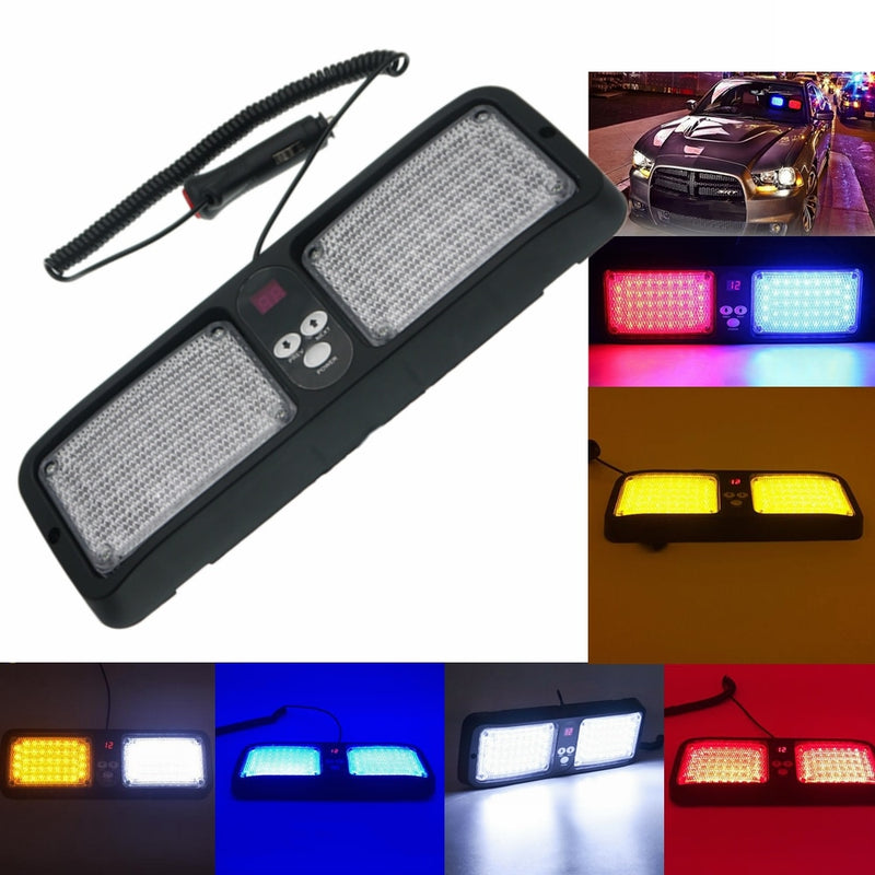 Car Truck 86 LED Windshield Emergency Hazard Warning Flashing lamp Police Strobe Lights Sun visor panel DC 12V 12 Modes