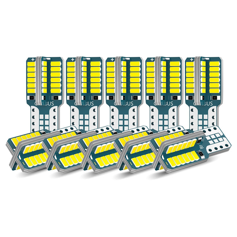 10PCS T10 LED Bulb 48-SMD 6000K