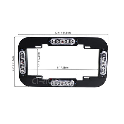 13.5" License Plate Strobe Light 24W 24 LED Emergency Traffic Warning Flash Strobe Lights