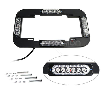 13.5" License Plate Strobe Light 24W 24 LED Emergency Traffic Warning Flash Strobe Lights