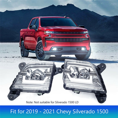 LED DRL Fog Lamp for Chevy Silverado 2019-2021 with Wiring Kit