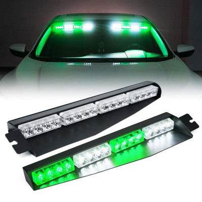 Visor Strobe LED Light Bar Interior Windshield Emergency Lights pair