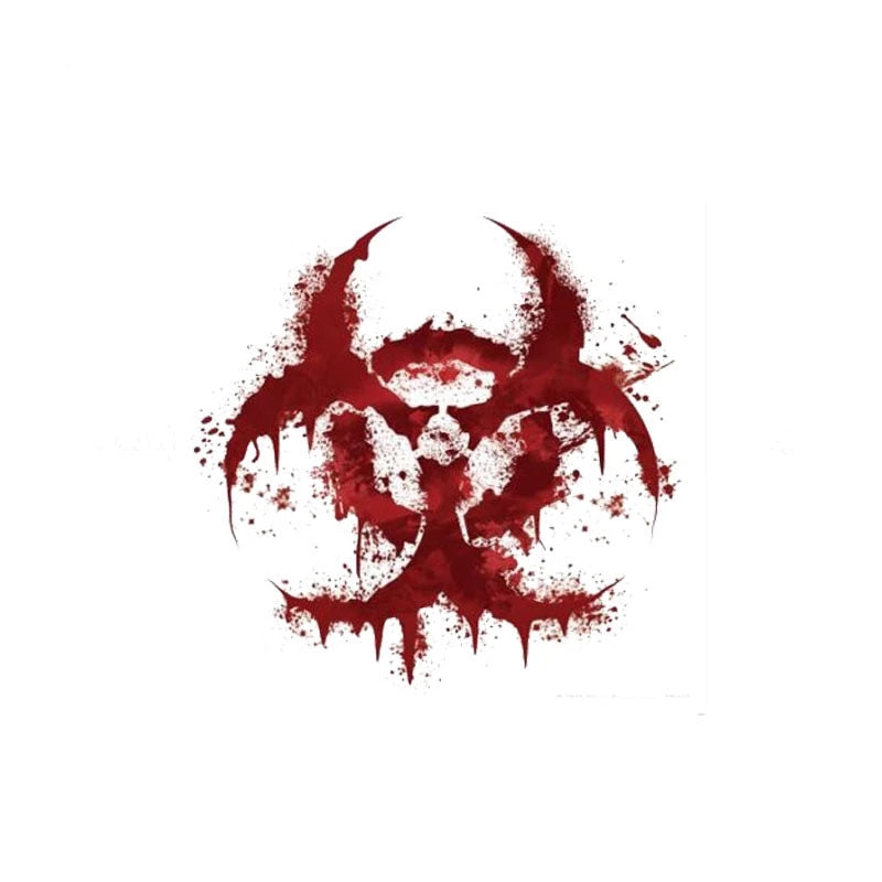 WHITE BLOODY BIOHAZARD Car Sticker