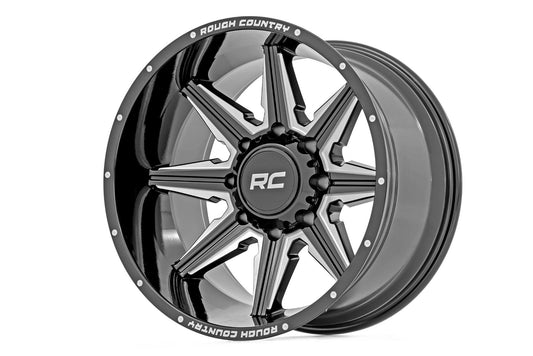 Rough Country 91 Series Wheel | One-Piece | Gloss Black | 22X10 | 5X5.5 | -18mm