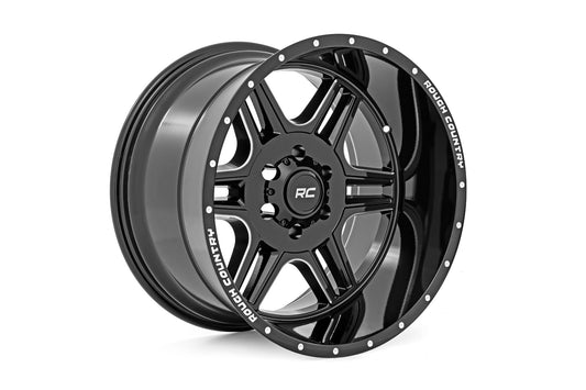 Rough Country 92 Series Wheel | Machined One-Piece | Gloss Black | 20x12 | 8x180 | -44mm